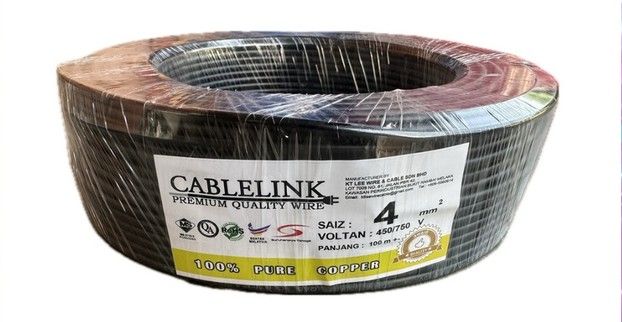 SE SETIA ELECTRIC CABLE LINK 4.0MM PVC CABLE (SIRIM) BLACK