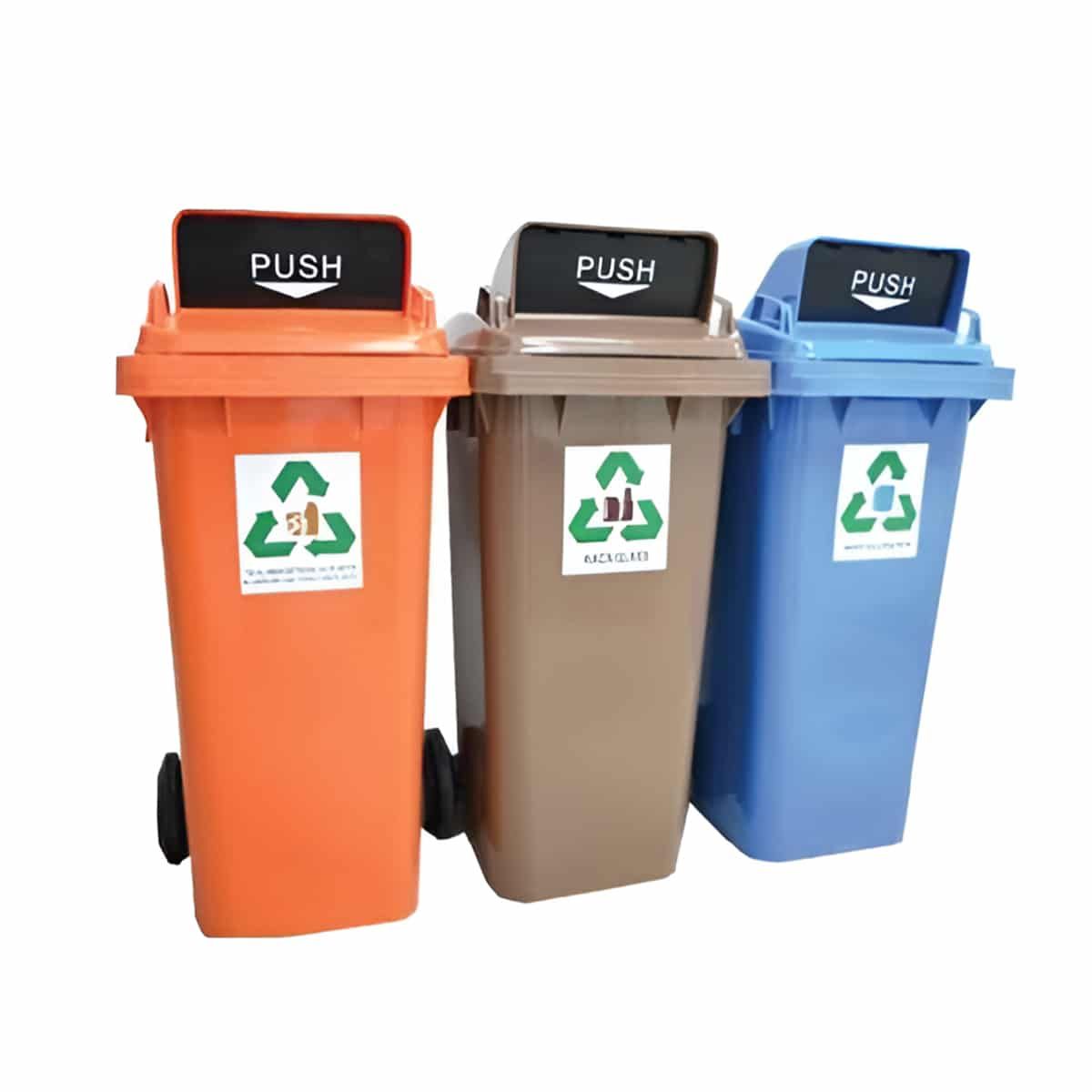 RECYCLE BIN 3IN1 COMES WITH SIGNAGE AND PLATFORM - 240L