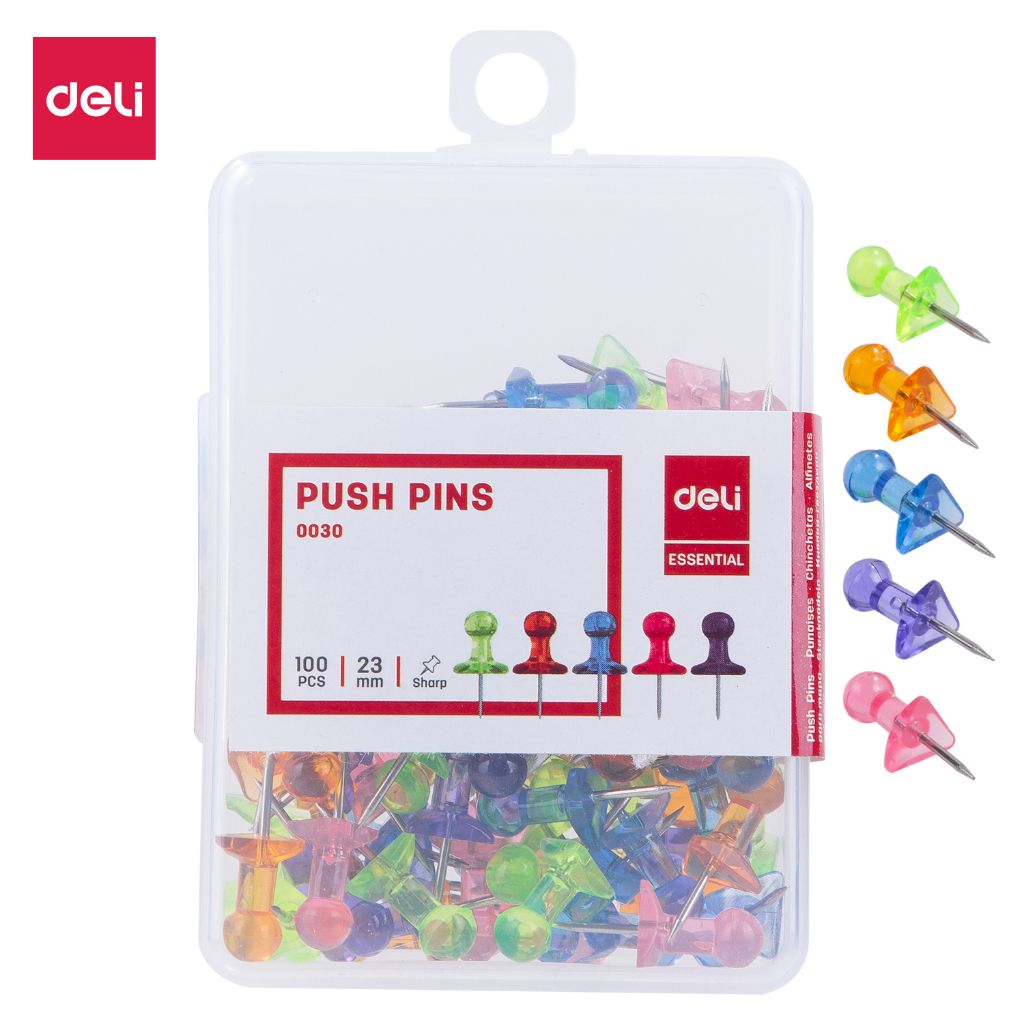 Others *PUSH PIN- DELI 0030 TRANSPARENT 100'S