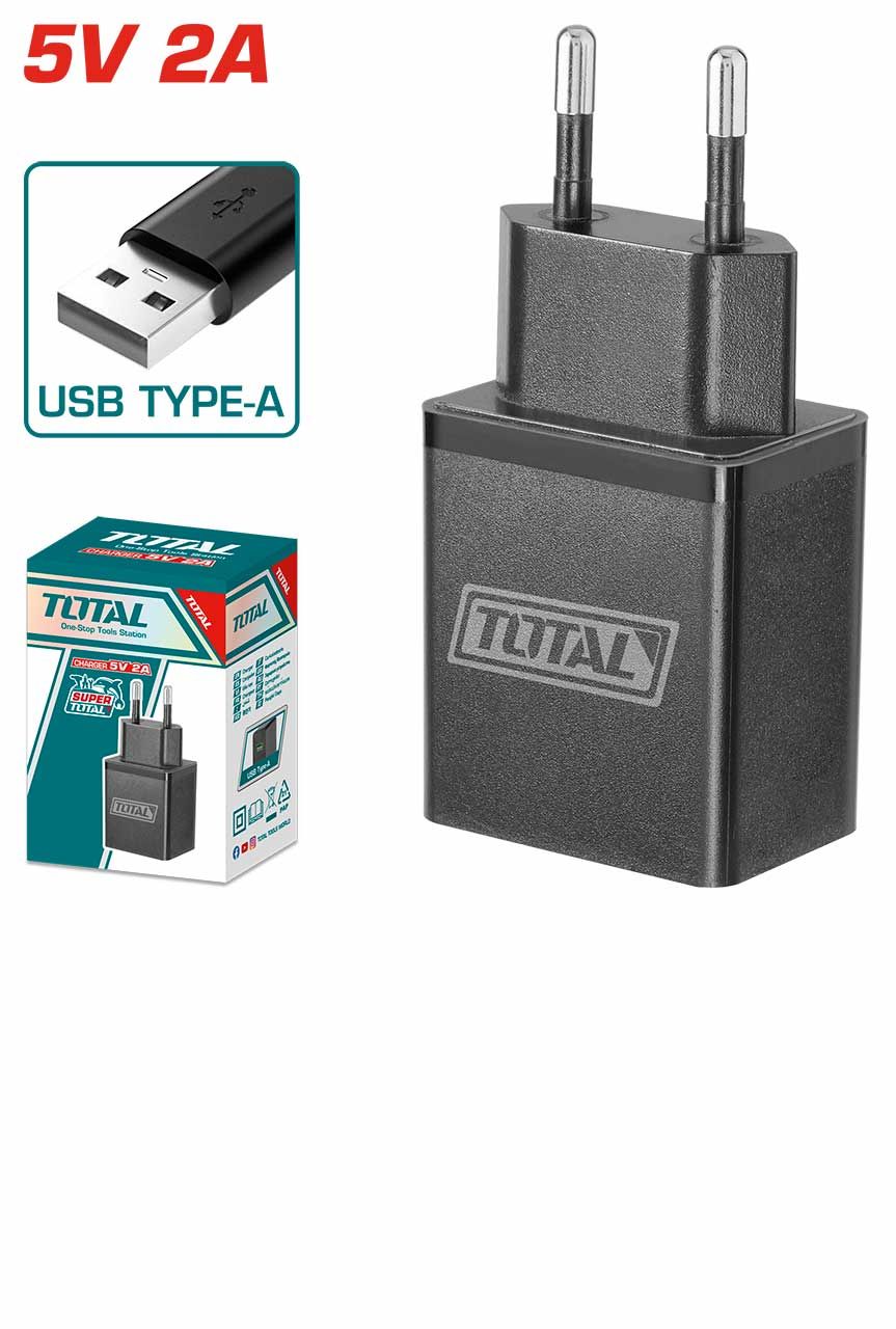 Total - 5V 2A Charger Adapter(Type-A) - (T-TCLI120502) & USB Cable 1Meter (Type-A to Type-C) - (T-TIUCC01) - SOLO & FULL SET / Charger Adapter / USB Cable / Type-A / Type-A to Type-C / 2A / 5V / 1Meter