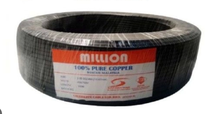 SE SETIA ELECTRIC CABLE LINK 10.0MM PVC CABLE (SIRIM) BLACK
