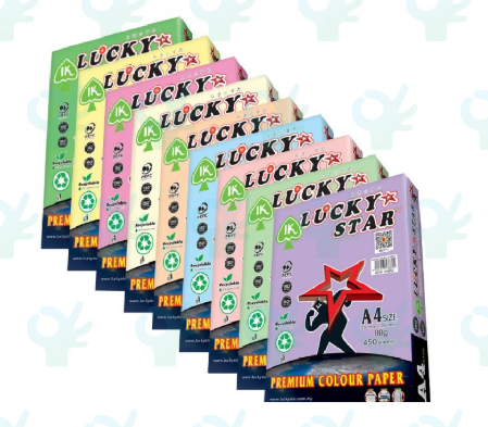 LUCKY STAR COLOUR PAPER A4 80GSM CS250 RED 450 SHEET