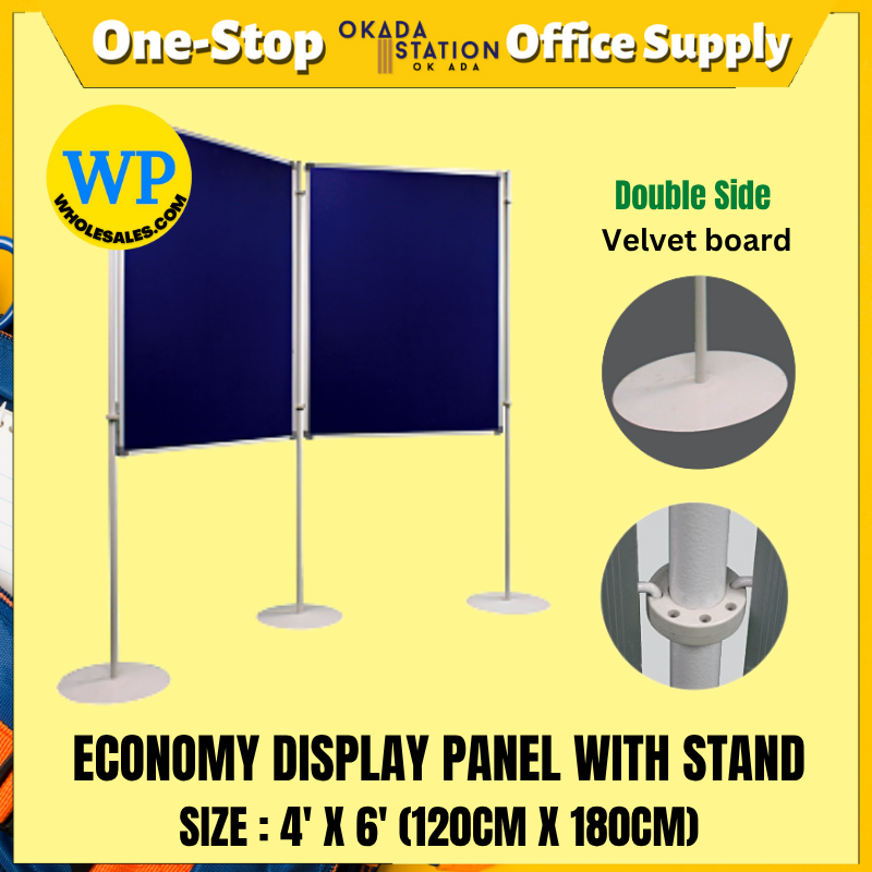 ECONOMY DISPLAY PANEL WITH STAND (VELVET) DOUBLE SIDED 4' X 6' ECONOMY DISPLAY PANEL WITH STAND (VELVET) - DOUBLE SIDED / PANEL PAMERAN EKONOMI / FLEXI DISPLAY PANEL / ECONOMY PANEL / DISPLAY PANEL / DISPLAY PANEL WITH STAND / ALUMINIUM ECONOMY DISPLAY PANEL
