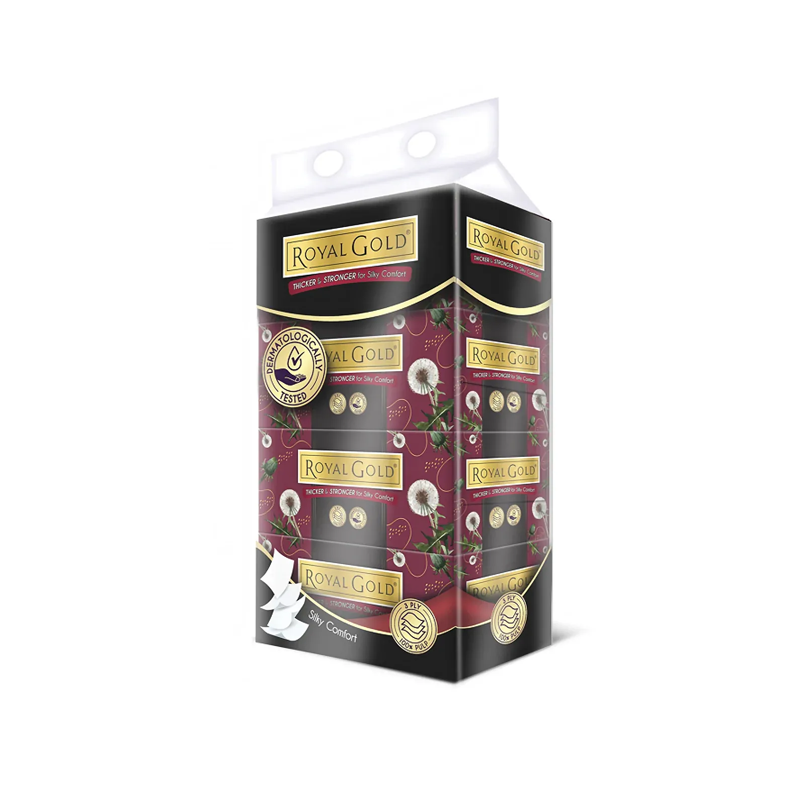 QP Royal Gold Luxurious Facial Tissue 3 Ply x 4 x 120 pieces