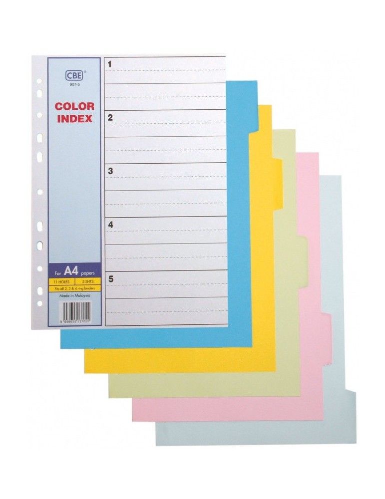 Others *A4 5 Tab Paper Index Divider - PINK | CREAM | YELLOW | GREY | GREEN
