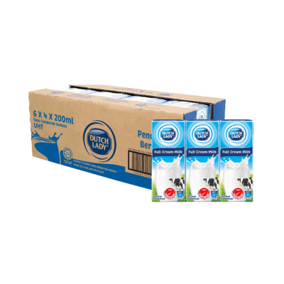QP Dutch Lady UHT Full cream Milk Carton (24 x 200 ml)