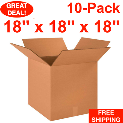 Others * 18" x 18" x 18" Heavy-Duty Double Wall Cardboard Corrugated Boxes Lot of 10