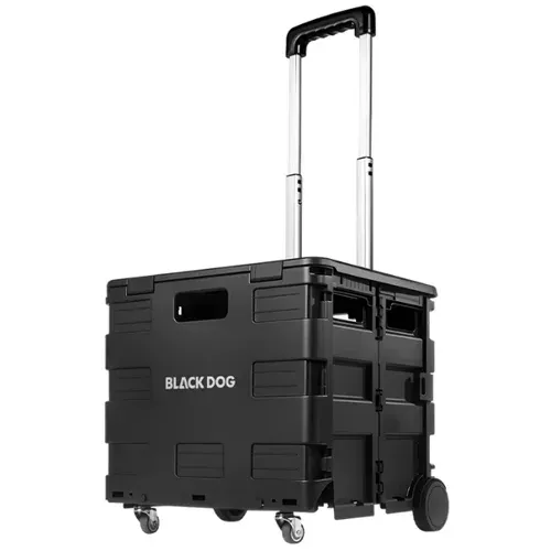 Blackdog 50L Wheel Storage Box with Telescopic Handle Foldable Shopping Cart Camping Wagon Trolley Compact CBD2450XB013