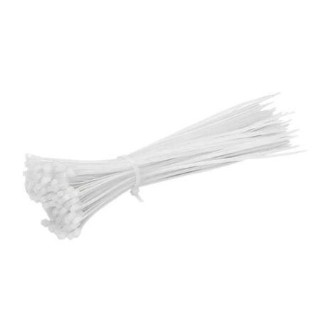 QP PVC CABLE TIE WHITE 4FT (100MM) 100PCS