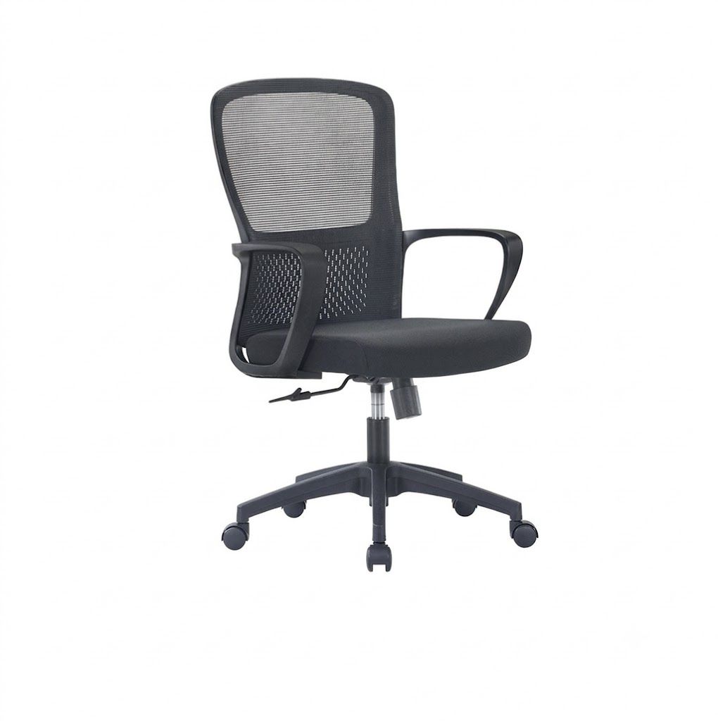 QP ERGONOMIC BLACK MESH OFFICE CHAIR UP697 MEDIUM BACK