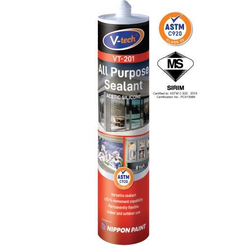 VTECH VT-201 ALL PURPOSE SEALANT SILICON - CLEAR/BLACK& WHITE