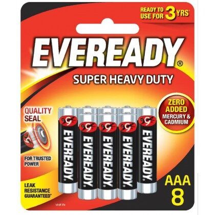 Super Heavy Duty Batteries (AAA) 8Pcs Per Pack