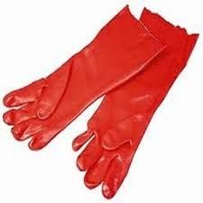Others *Chemical Resistan Rubber Glove ,  ( 12 Pc / Box ) Glove Plastic ,Oil Acid Resistant  Red