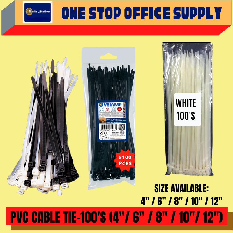PVC CABLE TIE (100’s) white /Cable Tie /PVC Cable Tie /White Colour Cable Tie /4" /6" /8" /10" /12"