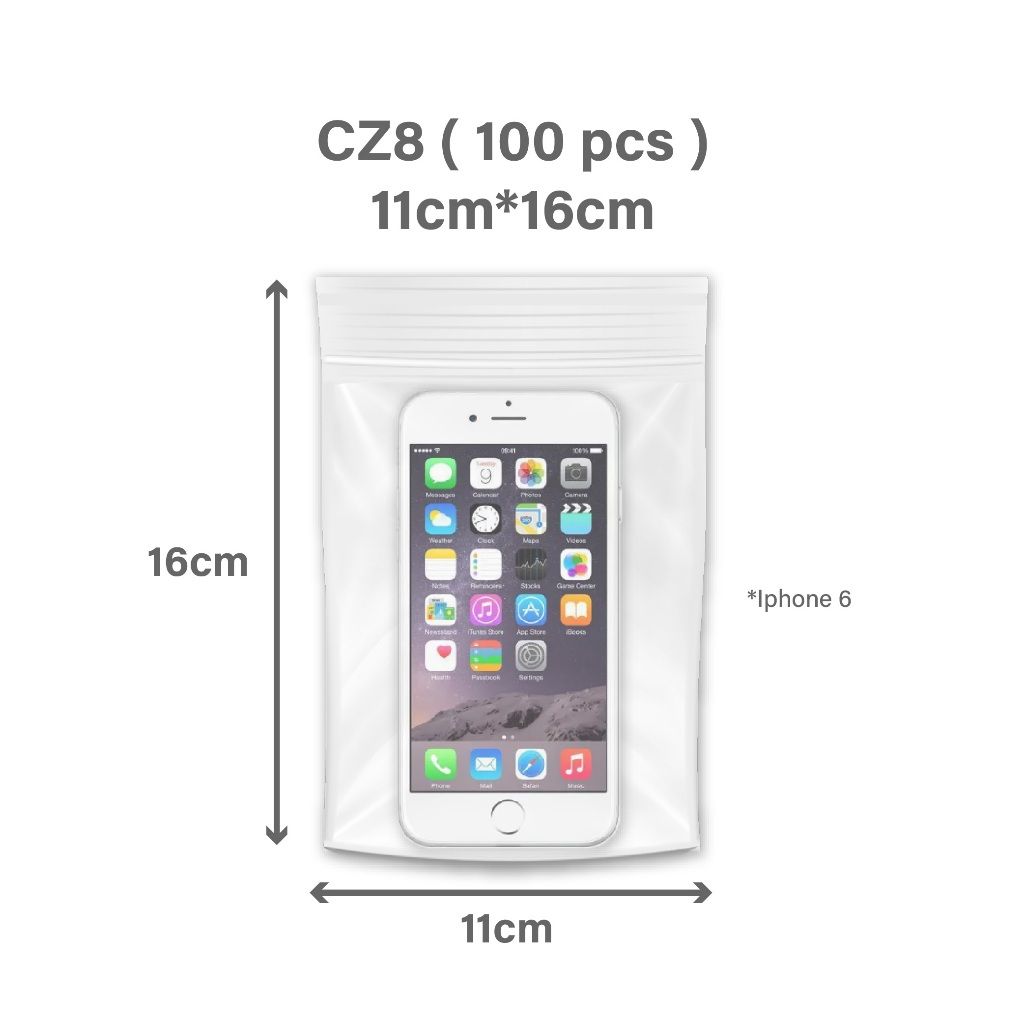 Zip Lock Plastic Bag Extra Thick (0.08mm & 0.12mm) Self Seal Clear Transparent 11cm x 16cm  - 1pack/100pcs