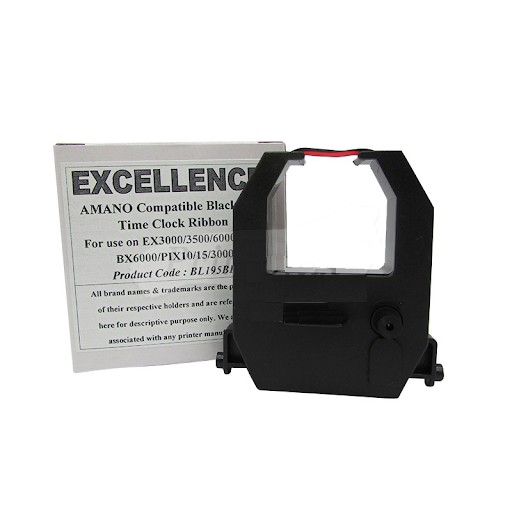 Time Recorder Ink Ribbon Cartridge for Punch Card Machine (Black/Red) AMANO TIME RECORDER RIBBON / JM WEMAX UMEI