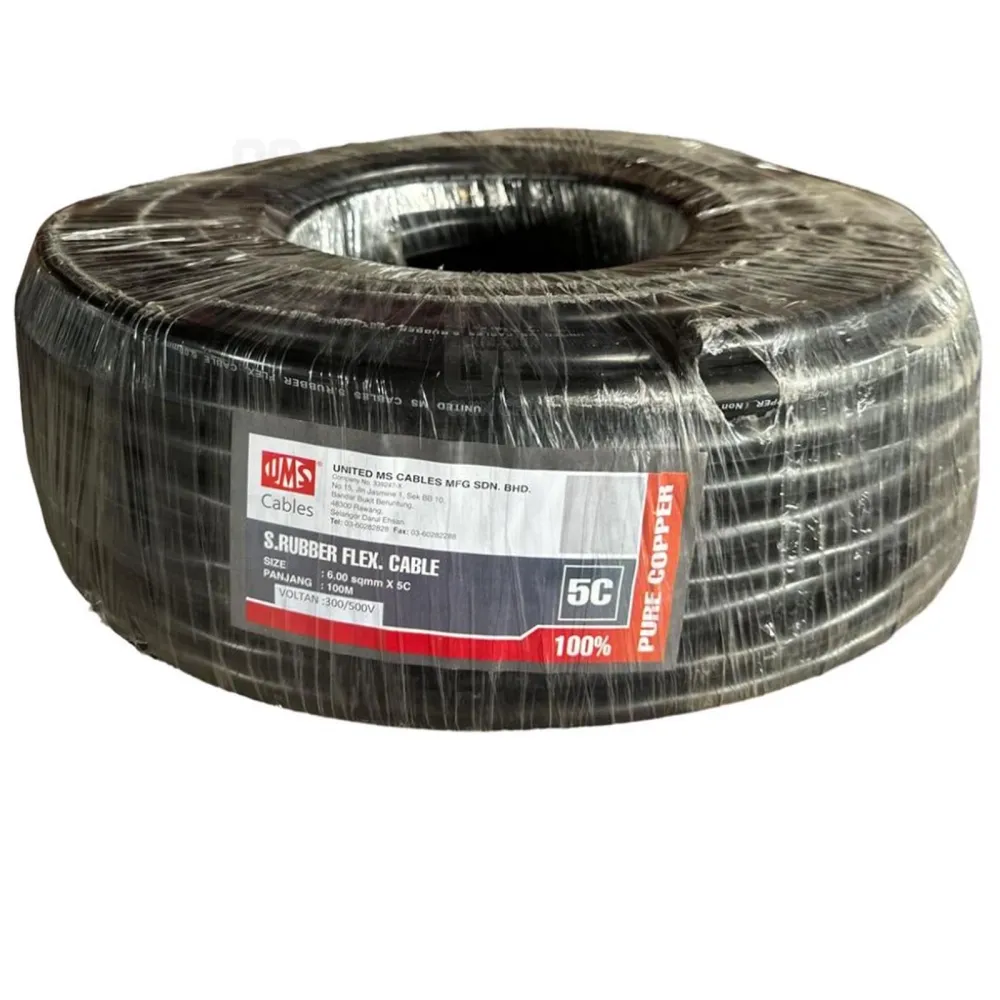 UMS 6mmÂ² x 5core (TRS) Soft Rubber Flexible Cable