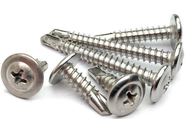 QP STAINLESS STEEL LARGE FLAT HEAD DRILL TAIL 410 WITH WASHER