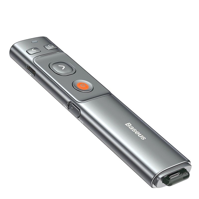 Others *Baseus 2.4GHz USB-A Type-C Orange Dot Wireless Presenter (Red Laser)