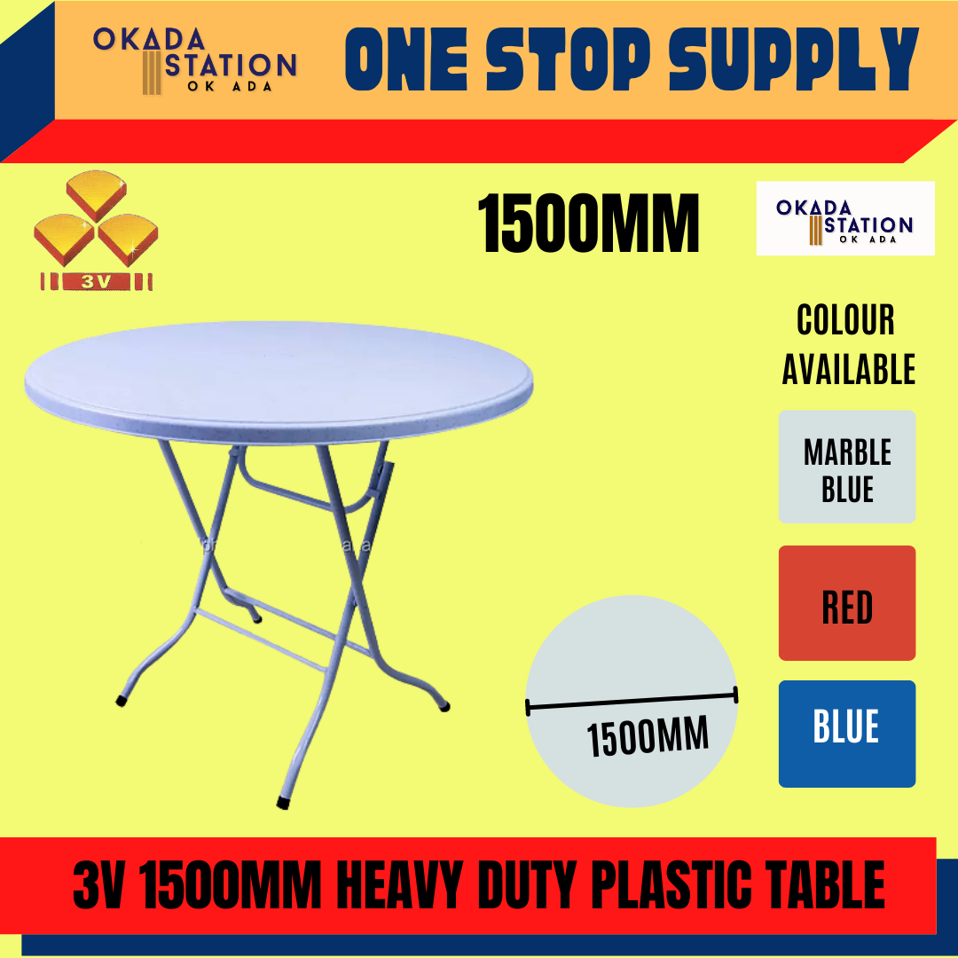 3V Plastic Table Round 5' / 3V / Table / Plastic Table / Plastic Round Table / 5' Round Table / Office Table / 3V Plastic Round Table