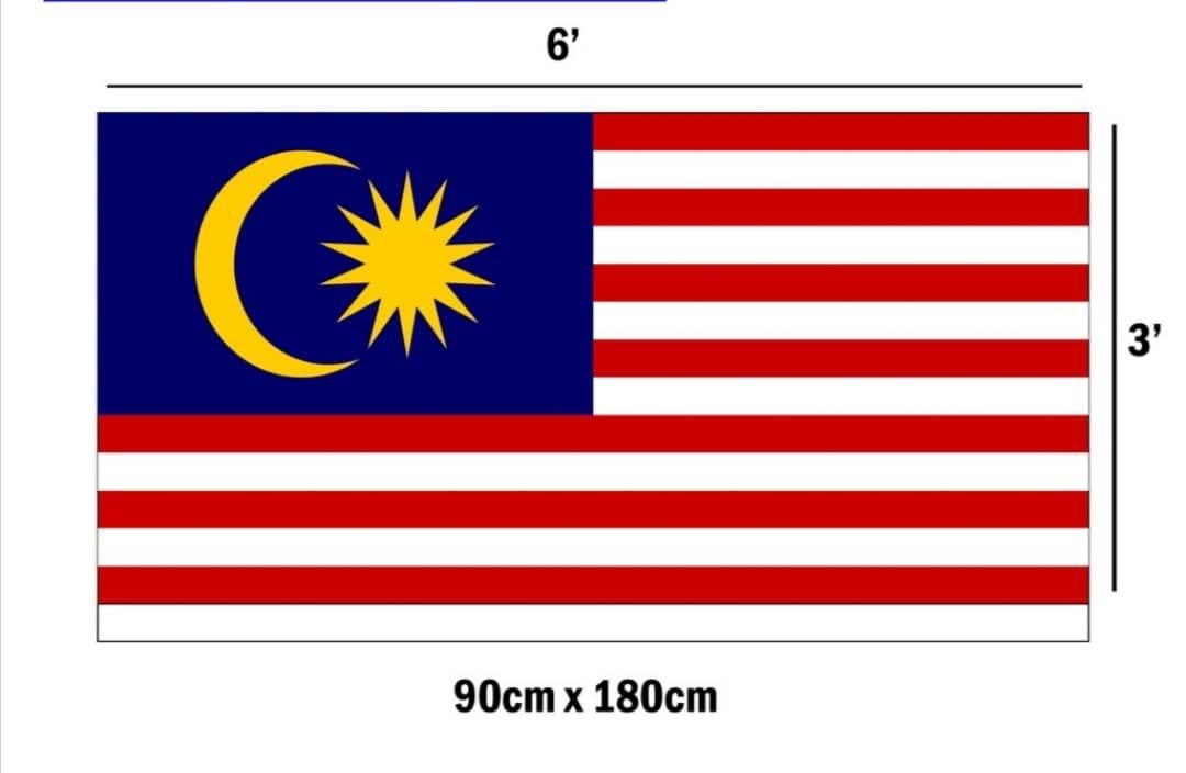 QP MALAYSIA FLAG 3' X 6' F1503 (NYLON)