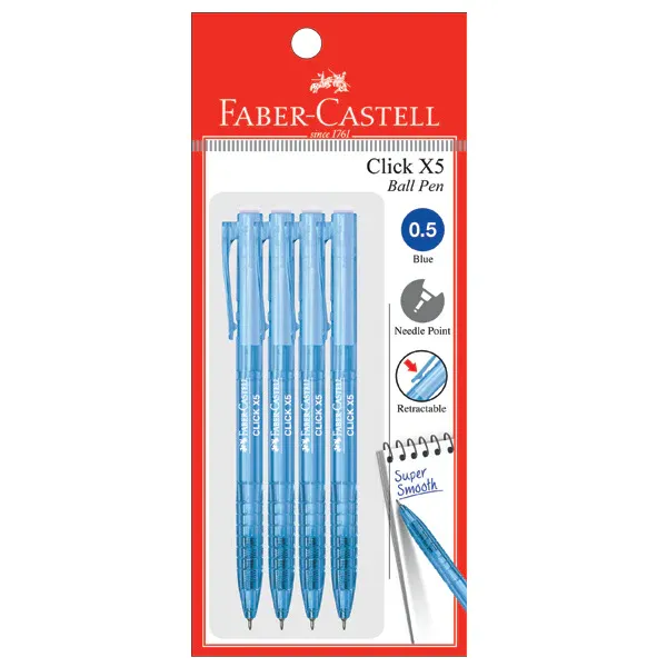 FABER CASTELL BALL PEN CLICK X5 0.5 BLUE