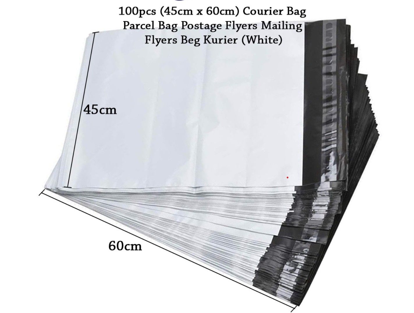 QP Extra Thick Courier Bag 100pcs (White) 45cm x 60cm