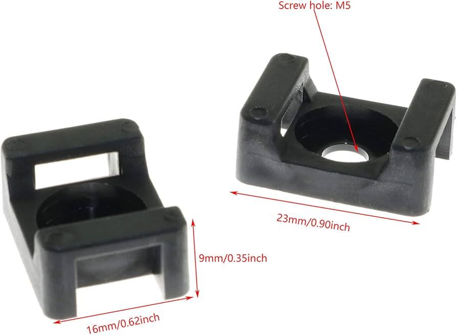 QP SADDLE CABLE TIES BASE MOUNTING 23MM X 16MM X 9MM 100PCS