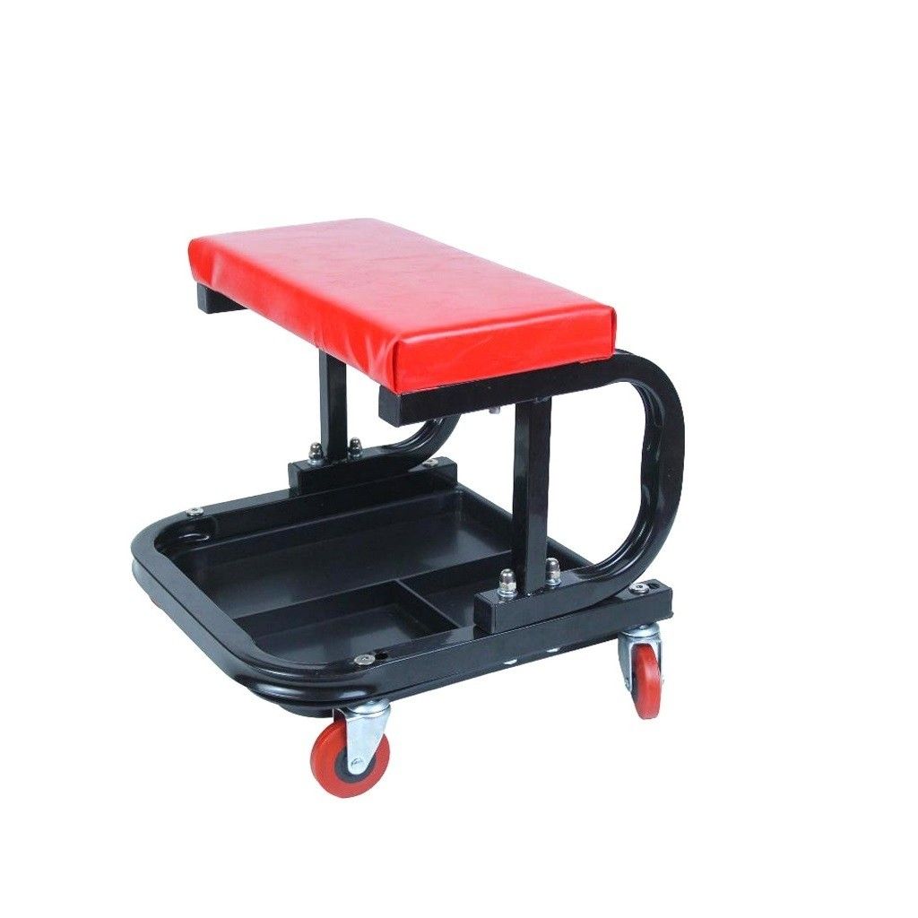 Reeper Garage Workshop Seat Padded Mechanic Stool Tool Tray Rolling Creeper Seat Kerusi Mekanik