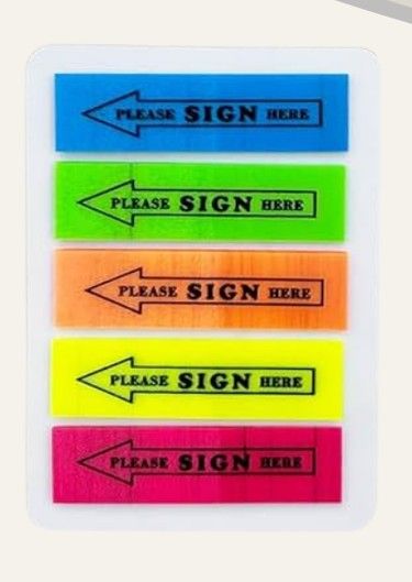 QP STICKY  FLAG NOTE FTSIGN HEREFT