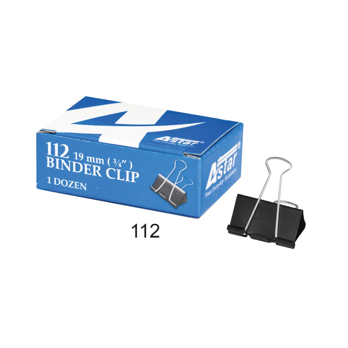 QP Astar Binder Clip 112 19mm 12 pieces