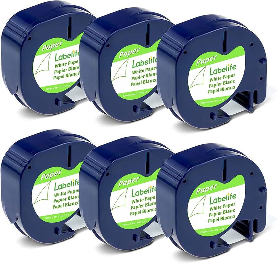Refill Dymo LetraTag 100T & 100H Label Maker Tape 12mm x 4m for Free delivery