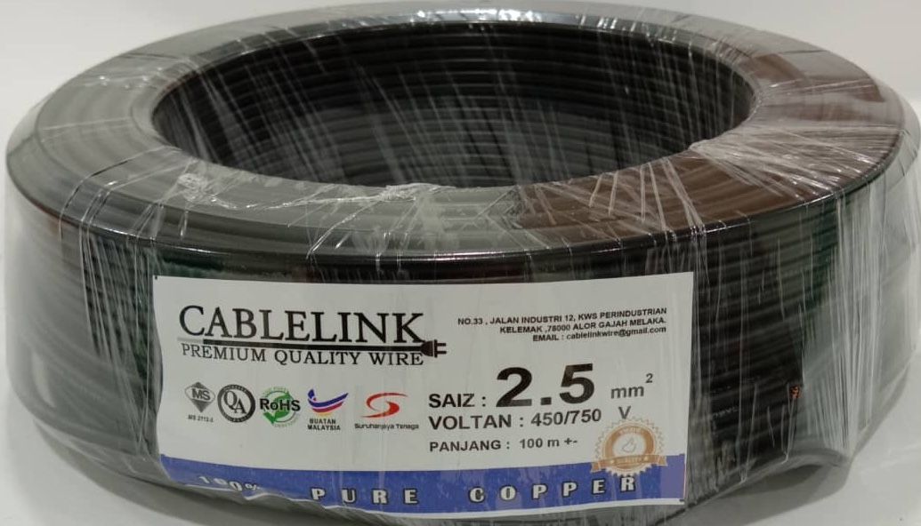 SE SETIA ELECTRIC CABLE LINK 2.5MM SINGLE CABLE (SIRIM) BLACK