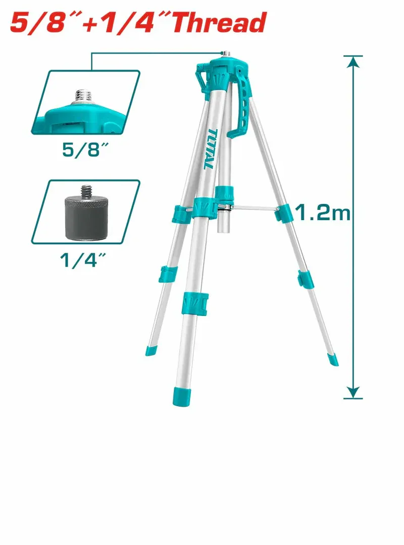 TOTAL - Tripods For Laser Levels (T-TLLT01152) / Tripod Stand / Laser Levels Stands / Tripod / Stand / Aluminium Stand