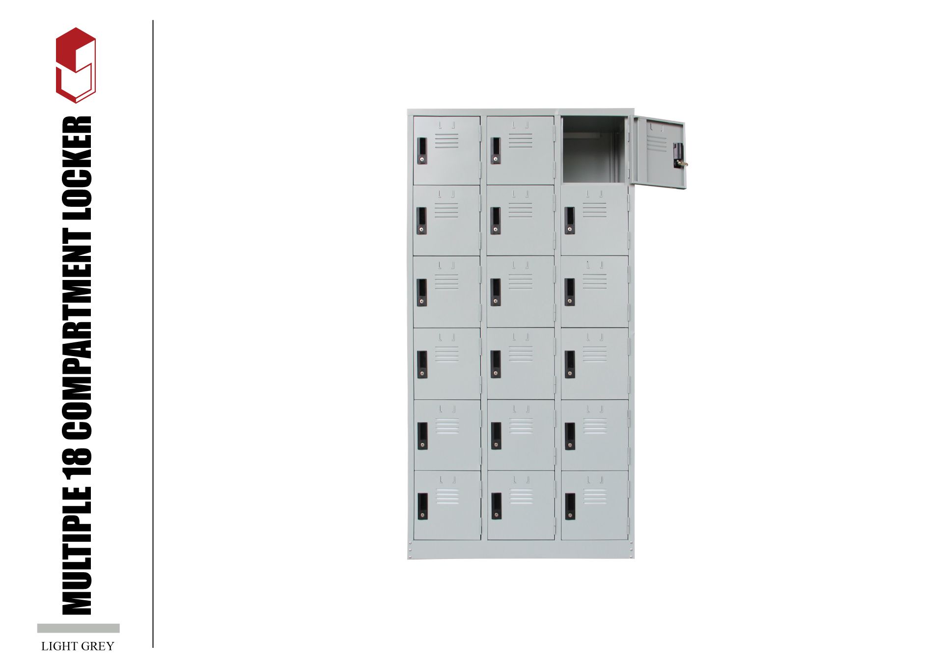 QP 18 COMPARTMENTS STEEL LOCKER 1143W X 381D X 1828H ( MM )
