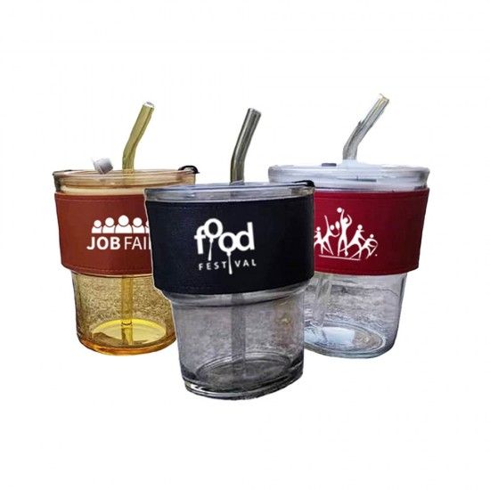 Straw Mug Glass Head With Printing