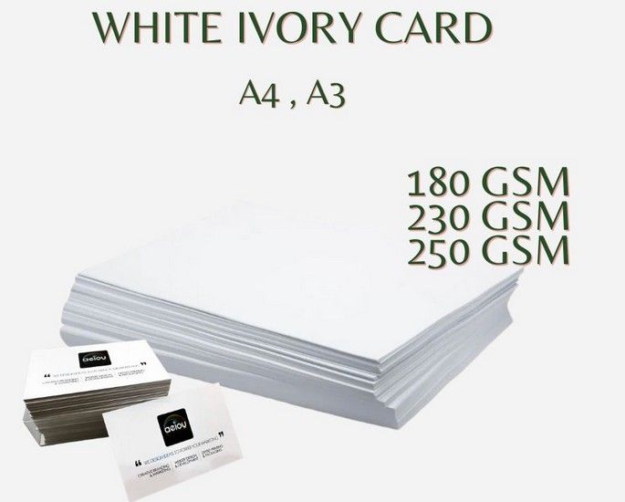 Kertas Sijil Uncoated White Ivory Card (A3 / A4) (180gsm / 230gsm / 250gsm)