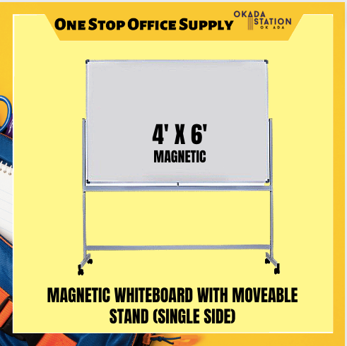 Whiteboard Magnetic Whiteboard With Moveable Stand 4' x 6' / Whiteboard / Magnetic Whiteboard / Stand / Whiteboard with Moveable Stand