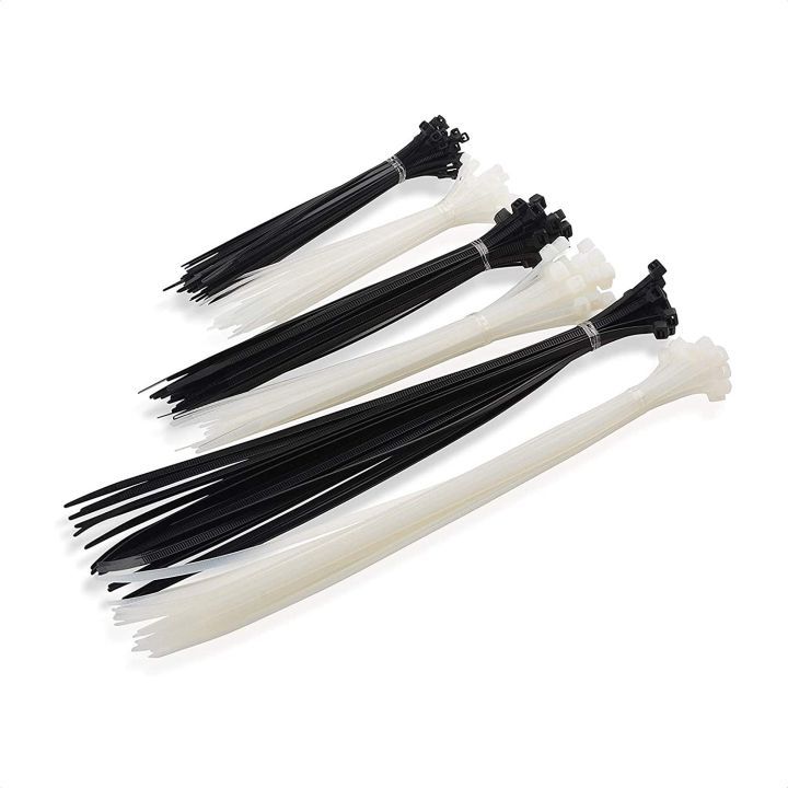CABLE TIE 12" (100'S/PKT) - BLACK @ WHITE
