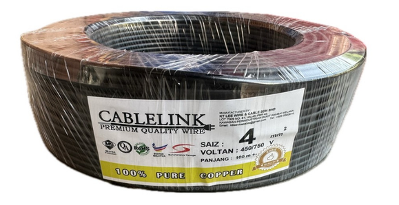 SE SETIA ELECTRIC CABLELINK 4MM BLACK/METER
