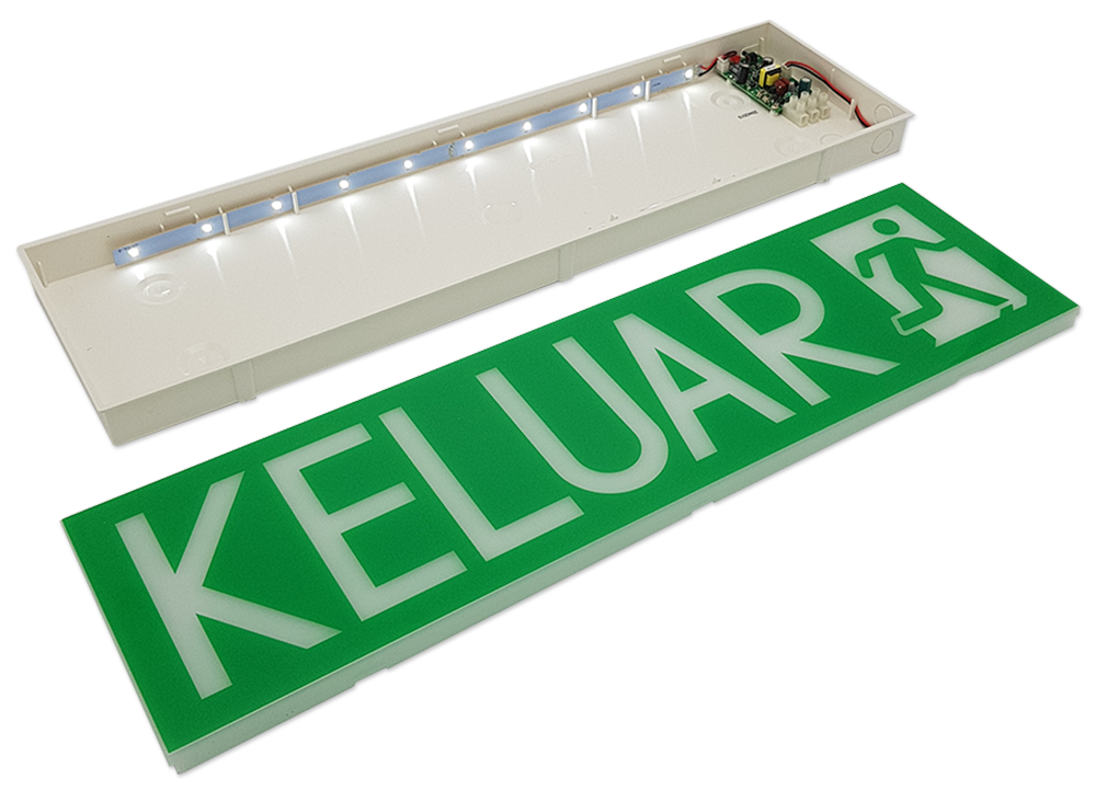 ECONLITE LE908SL SUPER BRIGHT LED BOX TYPE KELUAR SIGN (WHITE) - JKR SPEC