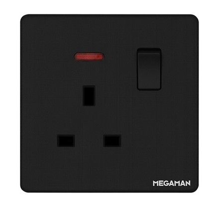 SE SETIA ELECTRIC MEGAMAN YTZ8- 1GANG 13A SWITCH SOCKET BLACK