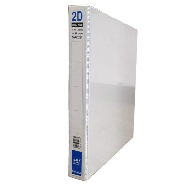 QP PVC 2D RING FILE A4 65MM WHITE