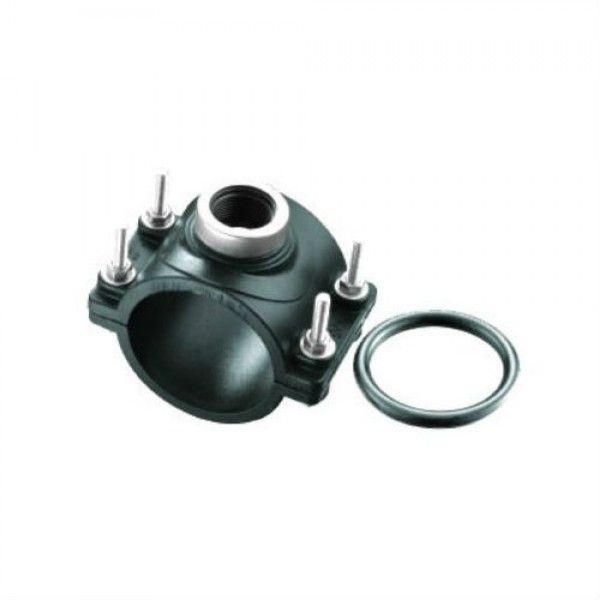 ATKC HDPE Clamp Saddle (Mechanical Type) with Galvanized (GI) Bolt &Nut Female Threaded 90MM (DIA) x 2"