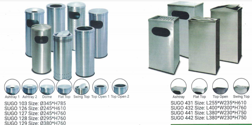 OFIS SERIES RECTANGULAR STAINLESS STEEL BIN