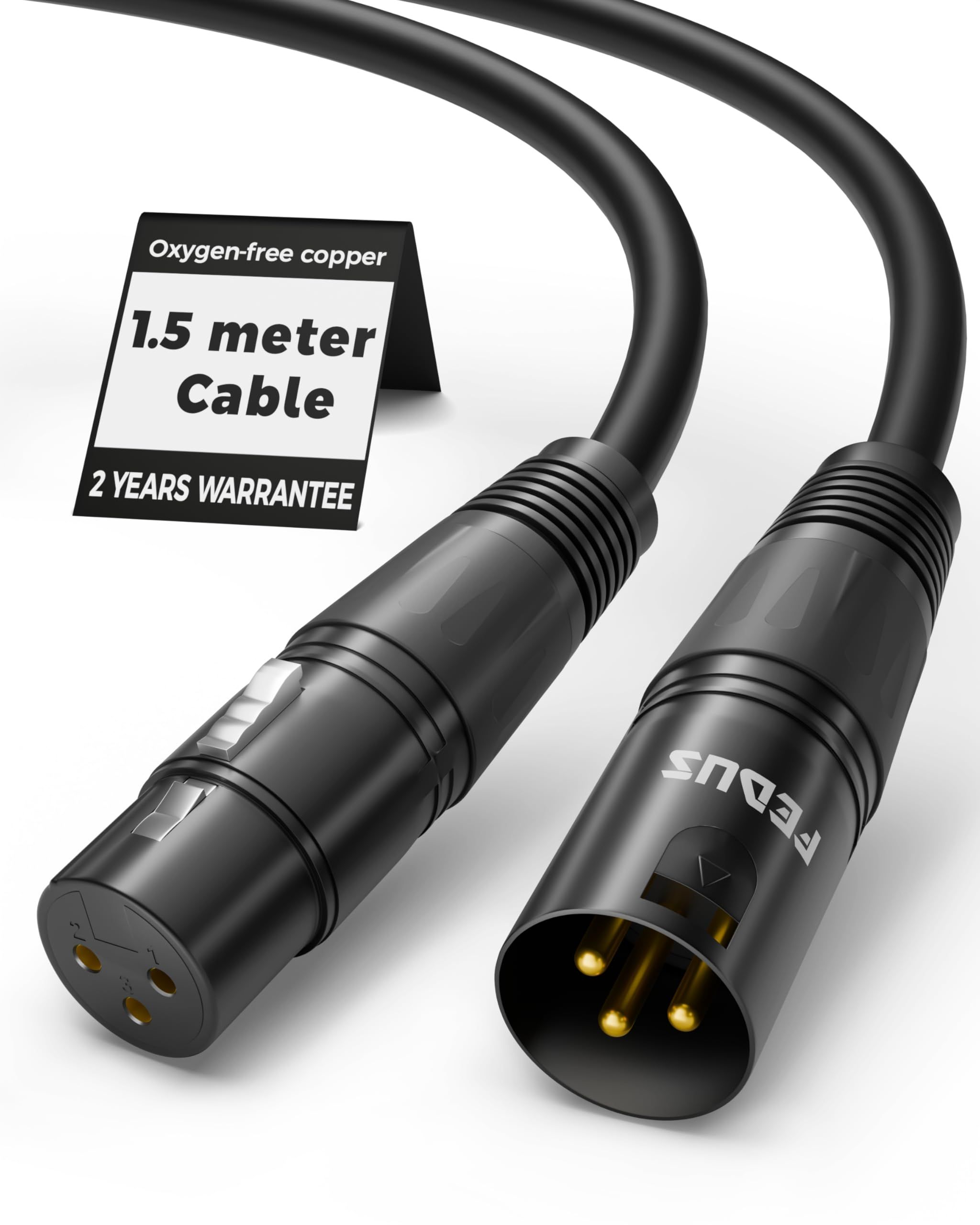 XLR Male To XLR Female Microphone Cable 1.5 meters